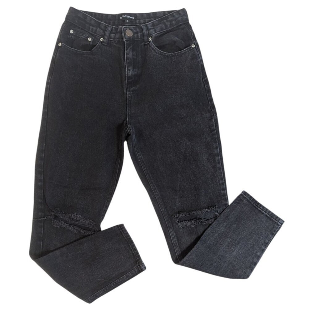 Pretty Little Thing Black Denim High Waist Mom Jeans 4